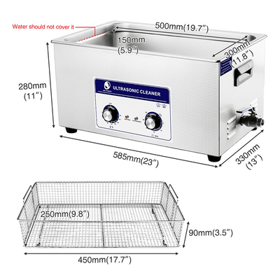 Tischplatten-saubererer Timer-/Heater Adjustable Withs SS SUS304 360W 22L mit Ultraschallkorb